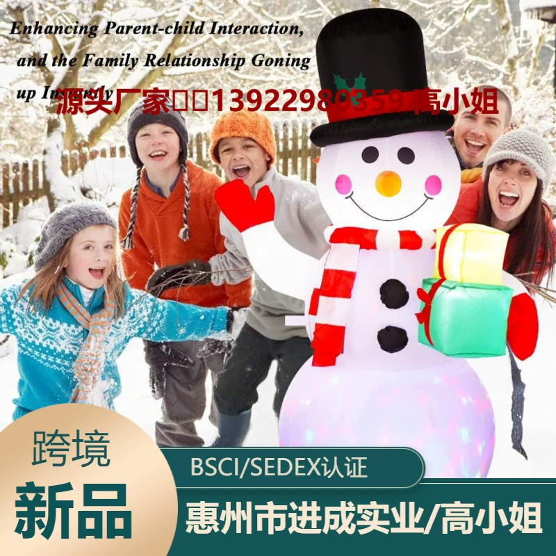 Трансграничные взрывы Рождественская надувная модель воздуха Надувные Рождественские огни снеговика Светящиеся декоративные украшения атмосферы Двор