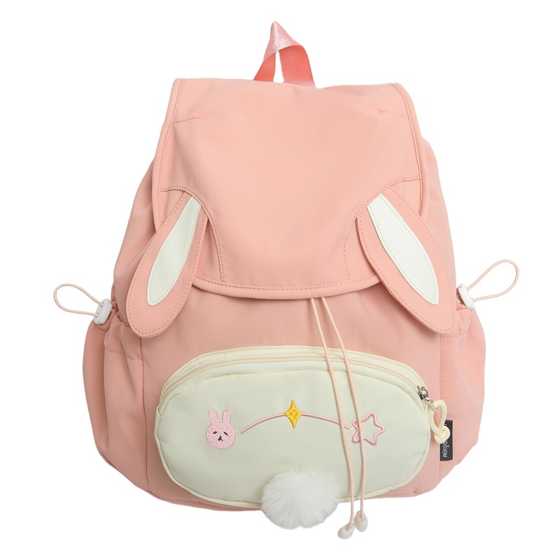 Mochila japonesa suave, caricatura, conejo lindo, mochila de gran capacidad, dulces estudiantes universitarios, mochila escolar.
