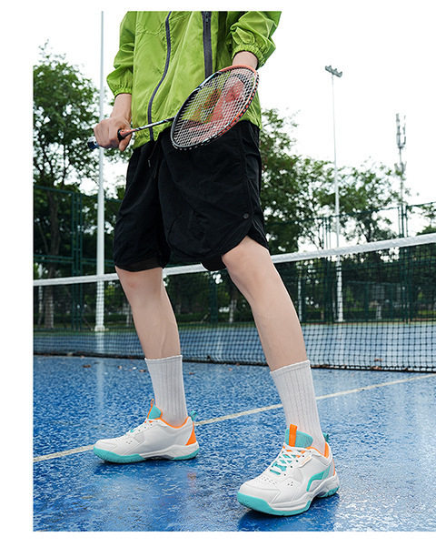 Giày cầu lông unisex cổ thấp, đế bằng chống trượt, thoáng khí giảm chấn, chuyên tập luyện — 9088 Trắng Nguyệt Hoàng, 9088 trắng đen chi tiết 17