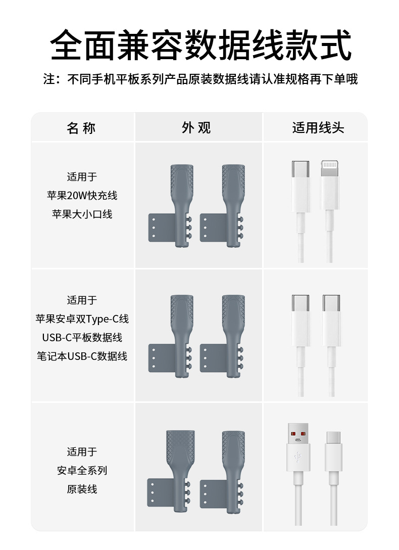 磁吸数据线保护套家用整理用具理线器手机充电线绕线器防宠物咬断