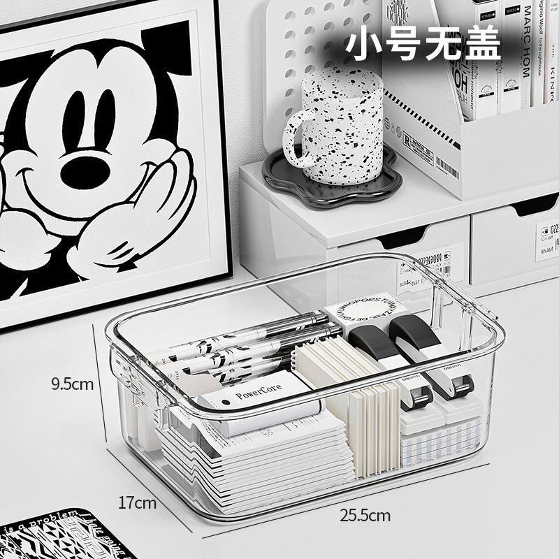 デスクトップ収納ボックス アクリル収納 透明防塵 カバー付き オーガナイザー オフィスデスク 文具デスク 小物雑貨|undefined