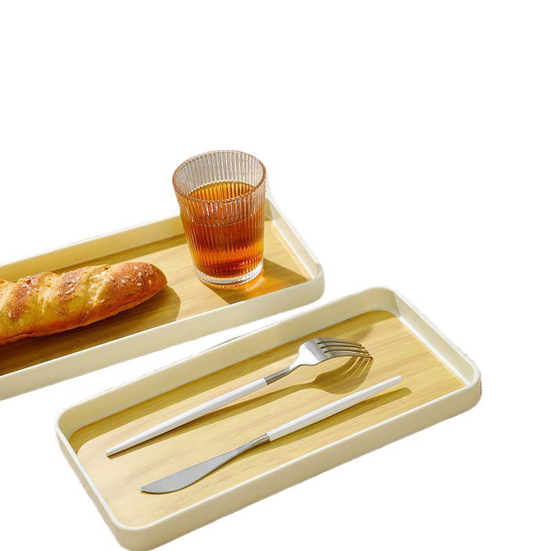 bandeja de madera imitación creativa doméstica inins ventana plato de taza de té plato de plástico nórdico plato de fruta plato de té