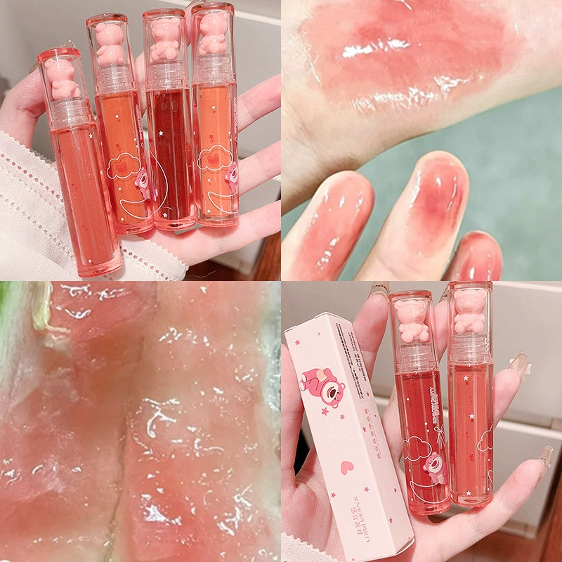 Moe Bear Водяной туман Зеркальная стеклянная глазурь для губ Увлажняющая губная помада Медовый блеск для губ Губная помада Женский Студенческий нишевый бренд