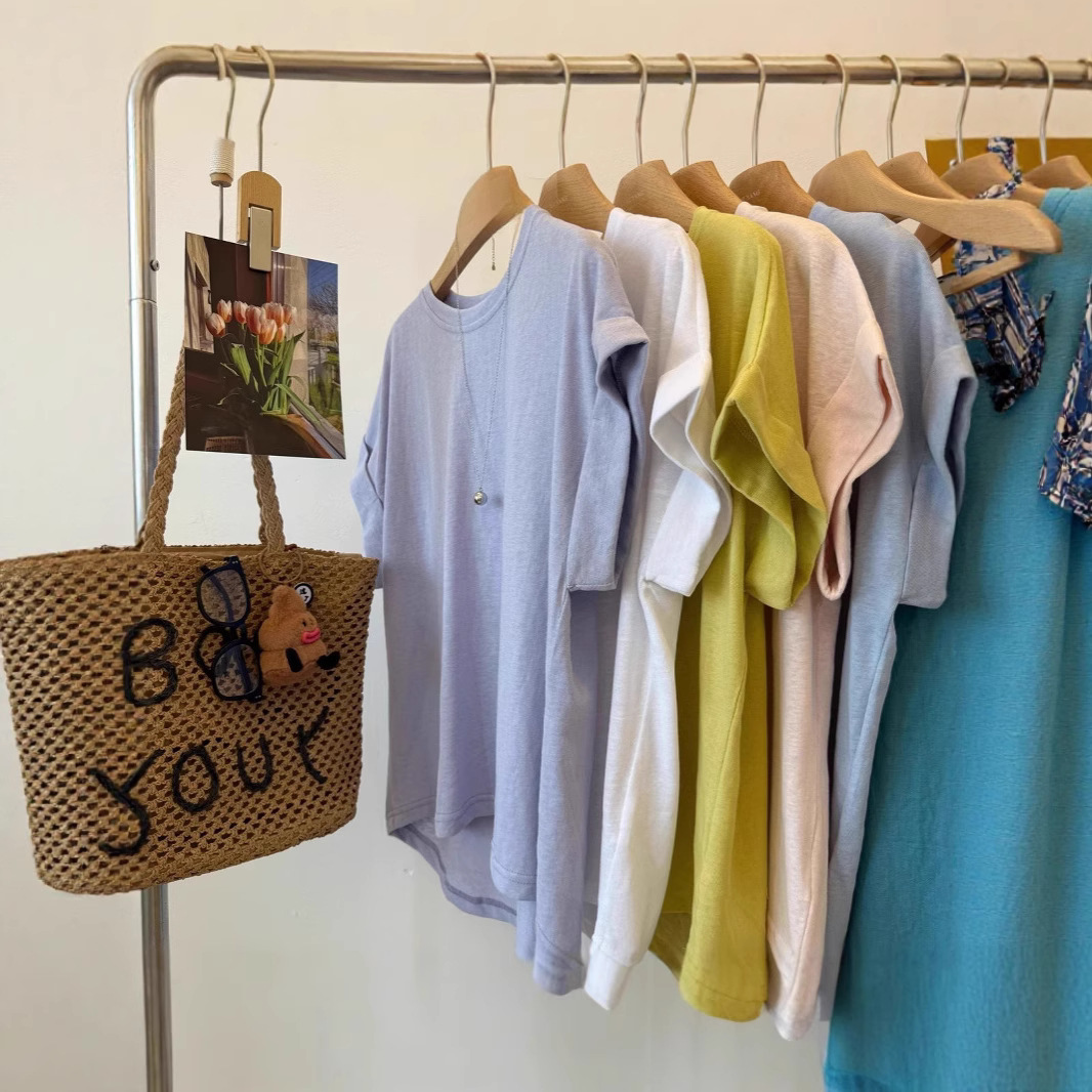 MUYANG recomendado! Camiseta de manga corta larga y manga corta con mangas enrollables y perezosas