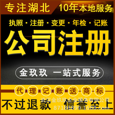 金玖玖湖北省武汉公司注册营业执照代办记账报税送商标注册申请|ms