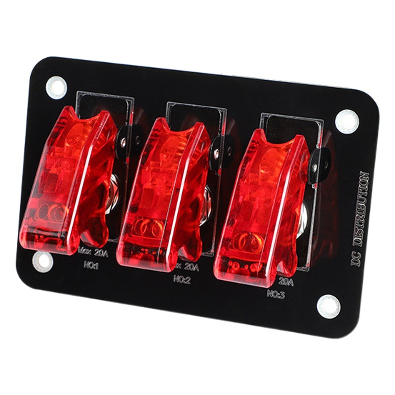 Camión de vapor 20A fuente de alimentación interruptor de control unidireccional cubierta roja combinación panel modificación accesorios 12V nave RV