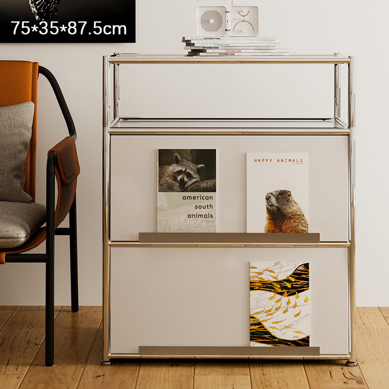 3단 캐비닛 75*35*87.5 무광 흰색