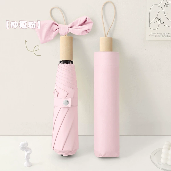 [8 Fracture Umbrella-Manual Version] Japanese-Vinyl Rain-Light Pink