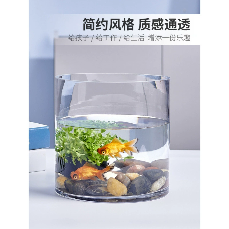 Ультра-белый утолщённый большой и маленький стеклянный цилиндр для аквариумов для гостиной дома от пола до потолка ваза круглый цилиндрический гидропонный диан