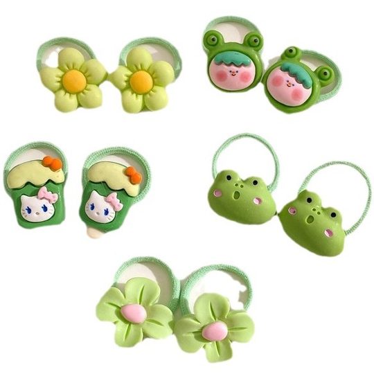 Free Shipping Children's Hair Accessories Cute Hair Rope Summer Does Not Harm Small Rubber Tendons Baby Hair Loop Hair Less Thumb Loop Hair Rope