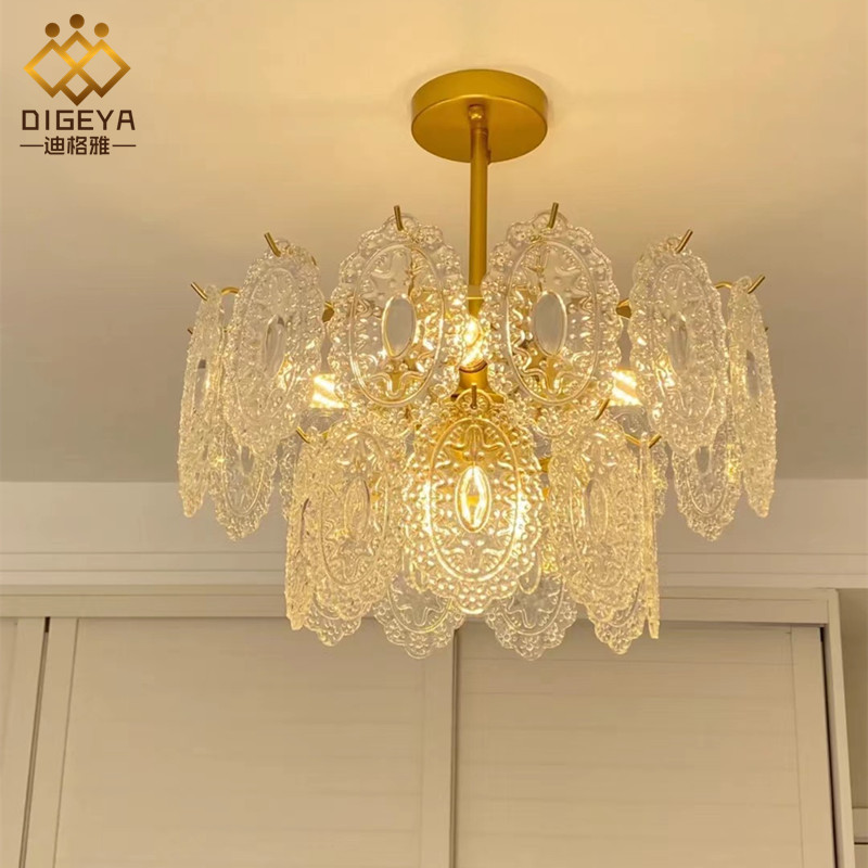 American Vintage Chandelier French Court Style Italian Crystal Glass Light Luxury Bedroom Living Room Dining Room Lamps