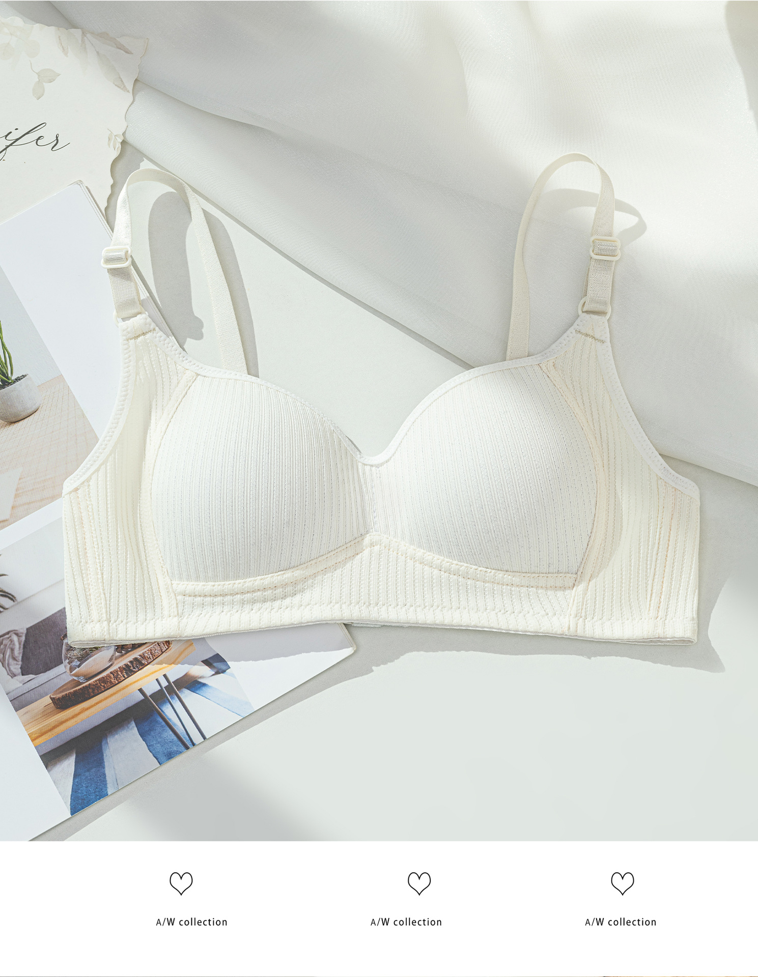 [Comercio electrónico transfronterizo] Macarons, recolección lateral transpirable, recolección, colección superior, leche auxiliar, ropa interior antiflacidez, sujetador de texto para niña