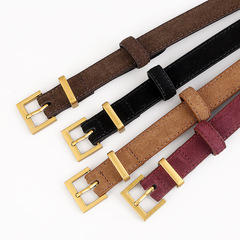 新款反絨真皮腰帶女士針扣百搭裝飾牛仔褲帶女款復古休閒皮帶批發