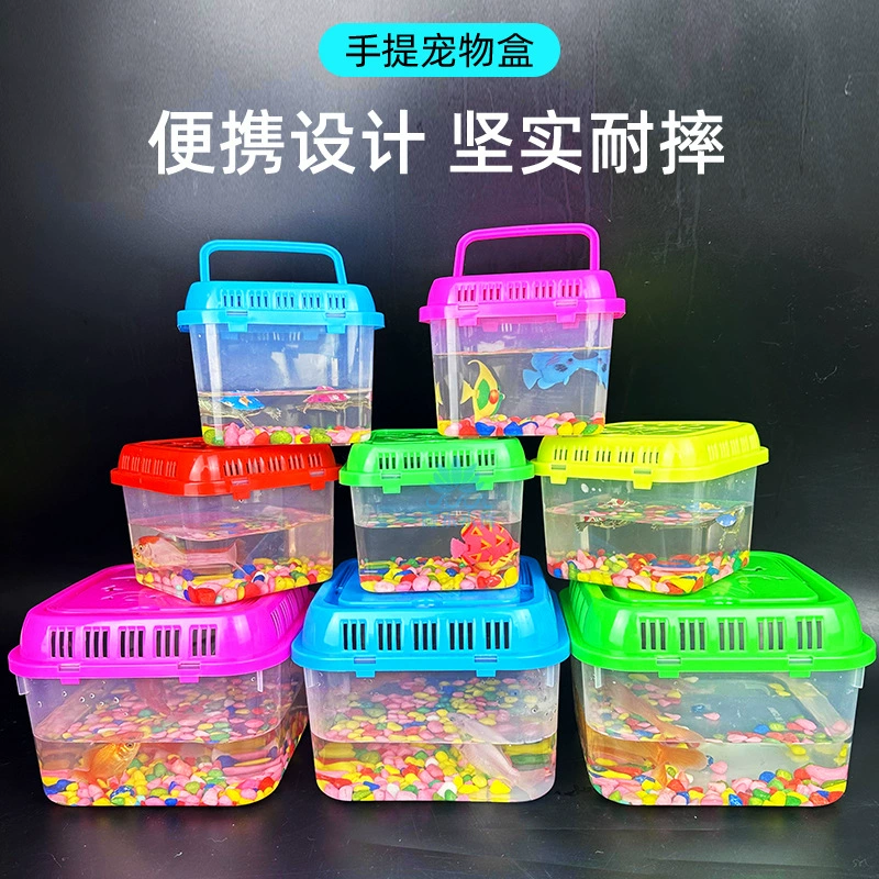 Портативная коробка для домашних животных Портативная коробка для черепах Маленькая коробка для золотой рыбки Прозрачная ударопрочная пластиковая коробка для скалолазания Коробка для транспортировки домашних животных Фабрика Прямые волосы