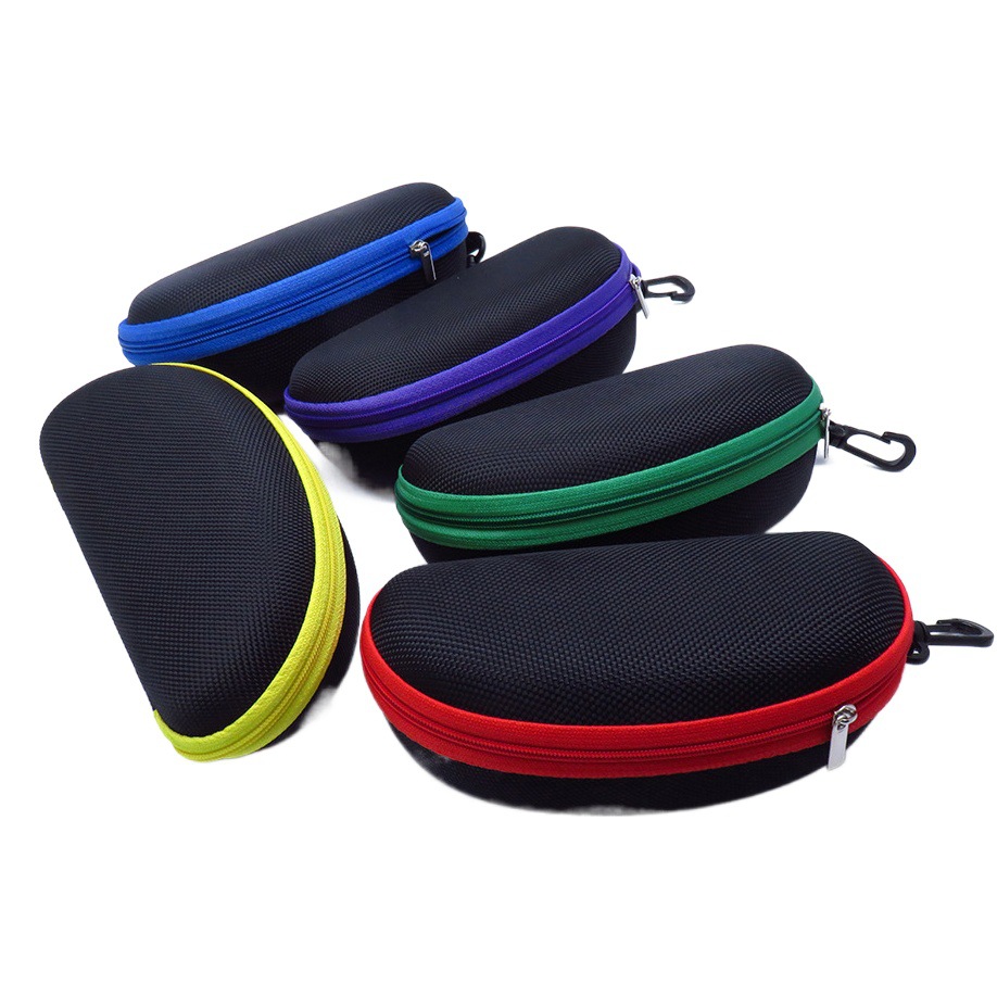 Estuche para gafas de sol deportivas, venta al por mayor, estuche para espejo de almacenamiento con cremallera, estuche para gafas de sol antipresión de tela EVA Oxford, estuche para ciclismo