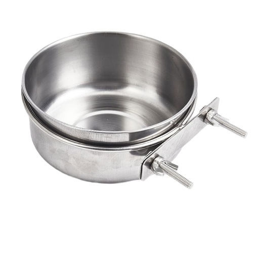 Amazon Silicone Pet Bowl Stainless Steel Dog Bowl Dog Rice Bowl Feeding Drinking Water Wholesale Pet Supplies Cat Bowl