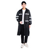 Men's long waterproof street retroreflective raincoat