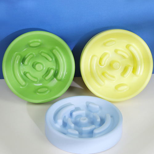 Dog Slow Feeding Bowl Anti-Choking Medium/Small Dog Slow Feeding Plate Dog Bowl Anti-Toppling Round Thickened Pet Diningware Slow Feeding Bowl
