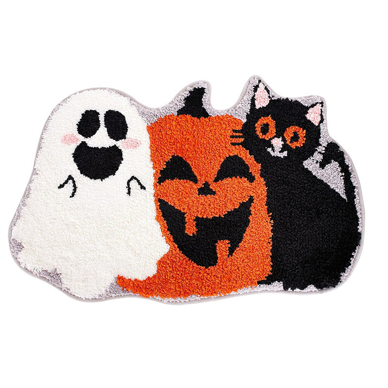 クロスボーダーラベル付きハロウィンカボチャ要素装飾玄関ドアマット汚れにくいお手入れが簡単なカーペット|undefined
