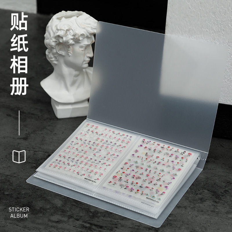 New Nail Art Stickers Simple Wind Frosted Storage Book Easy to Organize and Take Transparent Nail Decals Display Album
