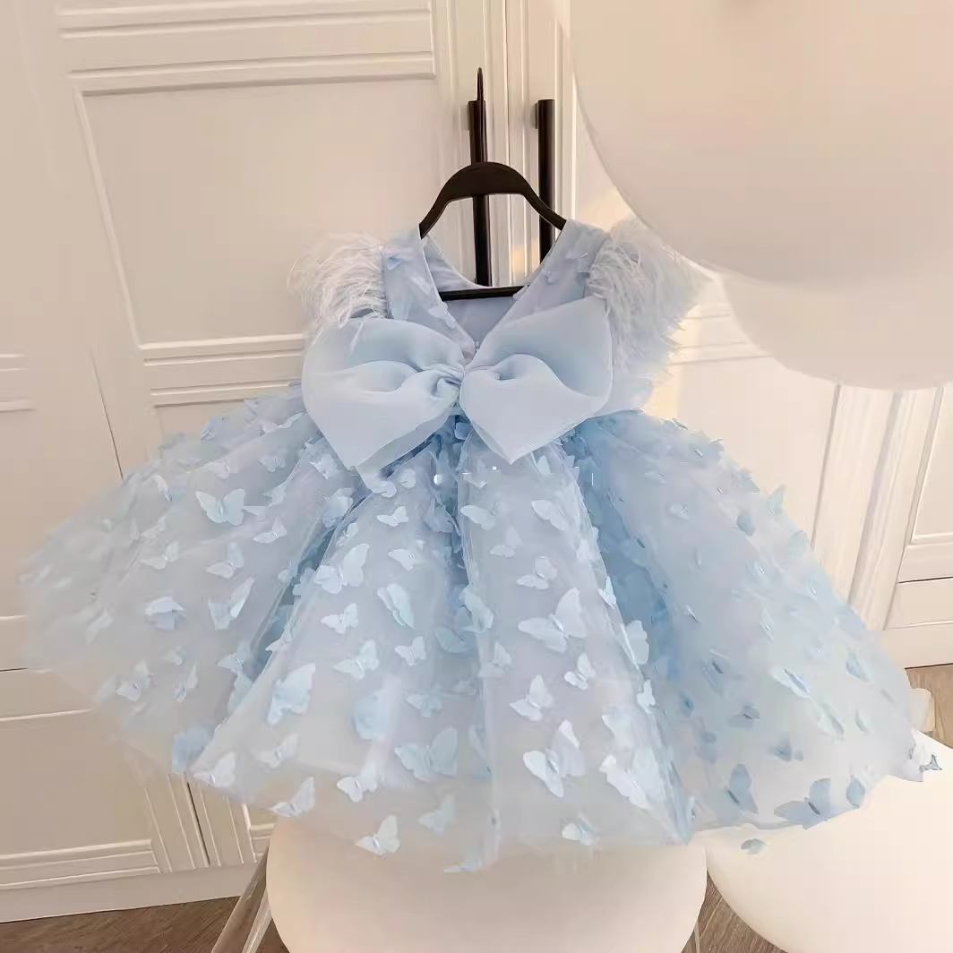 Girls' Dress 2026 New Style Fashionable One-Year-Old Princess Dress for Little Girls, Children's Tulle Dress for Summer