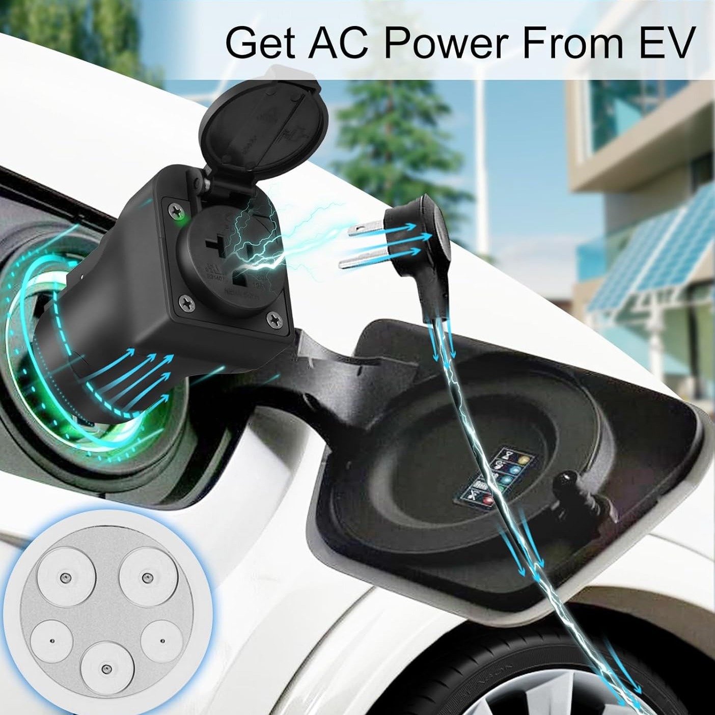 Type1/J1772V2LADAPTER美标汽车取电器家用户外电车放电器便携式