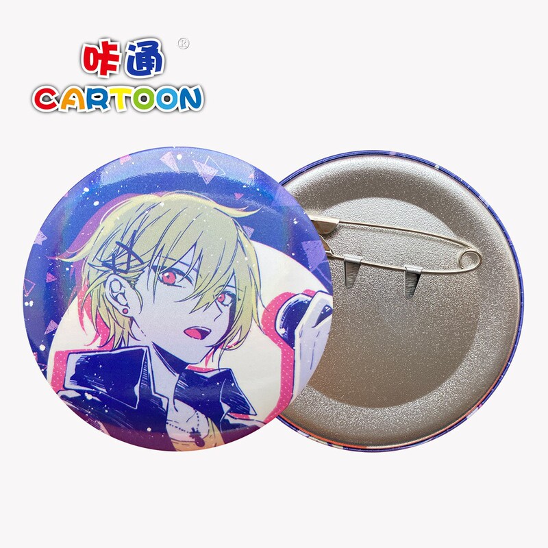 バジカスタムバッジ ダブルフラッシュバックカード グラス缶ピン 二次元周辺ブラインドボックス カスタムバッジ ブローチ|undefined