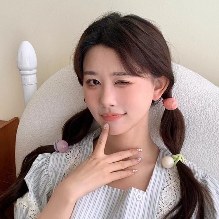 糖果色基礎實用扎發橡皮筋高彈力不傷發高馬尾頭繩髮飾女2024新款