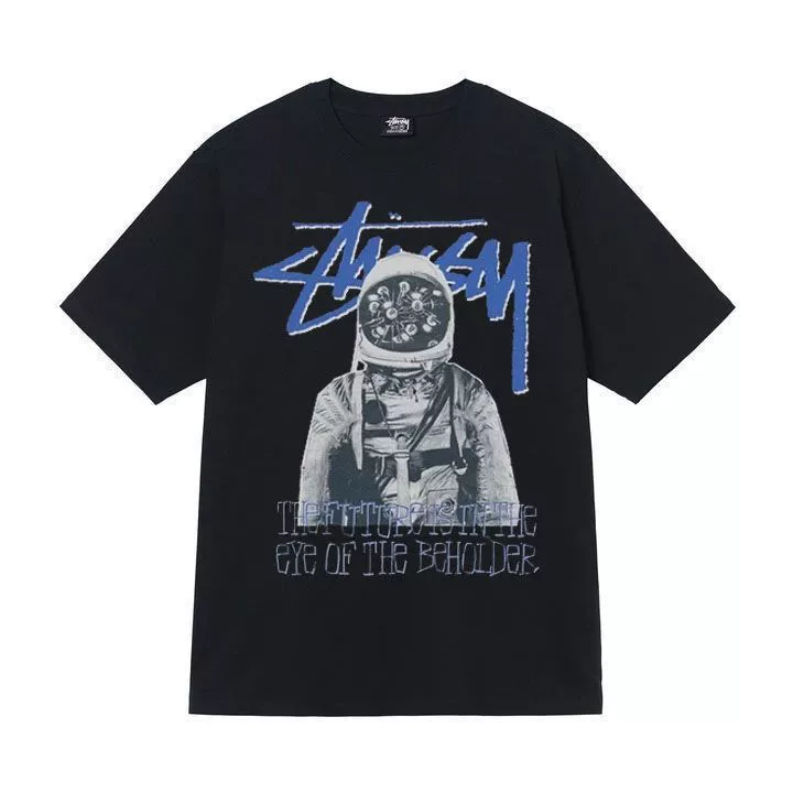 Футболка (Stussy) свободного кроя унисекс, короткий рукав, ткань 230 г, коллекция лета 2025