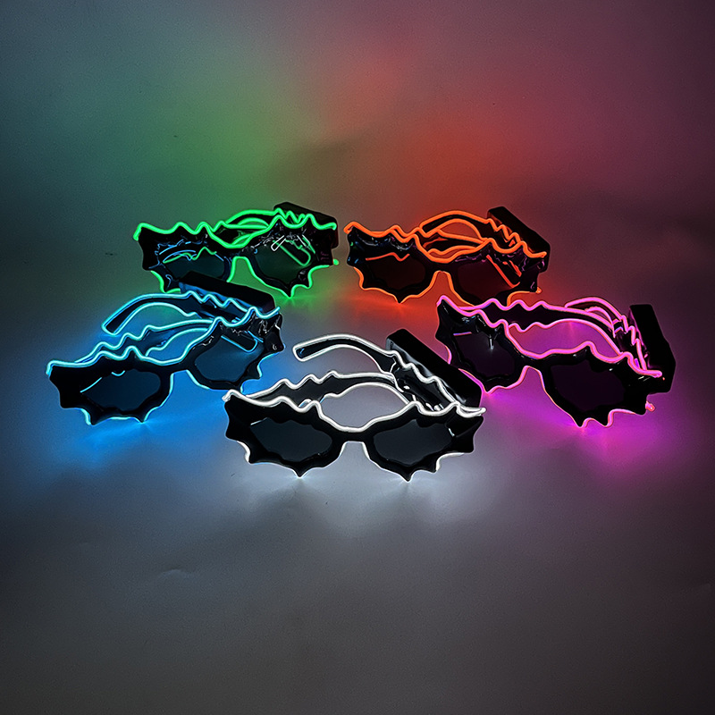 Nueva personalidad extraña irregular LED luminiscente gafas de tinta gafas de onda de moda gafas de sol extrañas props bungee image 5