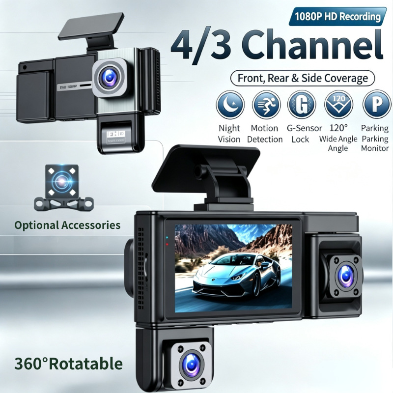 Cross-border C8 Dash Cam WiFi Four-Lens 1080P HD Car DVR Mobile Phone Connection Reverse Camera