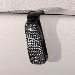 Cross-border exclusive car sunglasses clip, car sunglasses holder, sunshade, sunglasses ticket clip, multi-functional diamond-studded accessory, dropshipping
