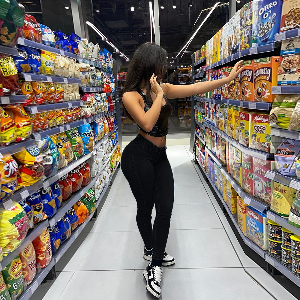 350g Weight Full Length Pants Length Cotton Spandex Fabric Type Low Waist Waist Line Jeans Pants Type Micro-Elastic Elasticity Daily Occasion Skinny Fit Type Solid Color Pattern Spring, Autumn Season Women's Gender Pocket, Washed Design Streetwear Style Women's Daily Streetwear Solid Color Full Length Pocket Washed Jeans 20