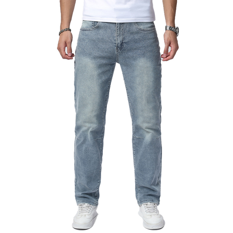 Jeans da uomo premium a gamba dritta – Vestibilità slim, lavaggio vintage e vita media per un look casual ed elegante._voghion.com