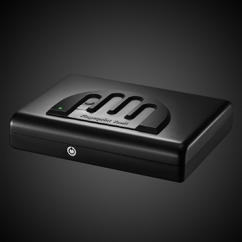 跨境批发手提密码指纹手枪盒保险箱车载办公防盗全钢迷你保险盒