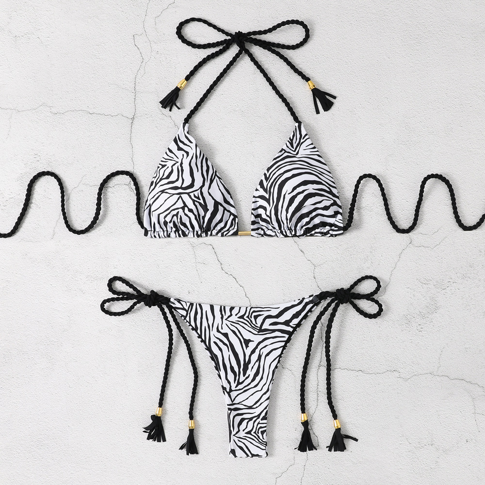 Women's Stripe Solid Color 2 Pieces Set Bikinis Swimwear display picture 14