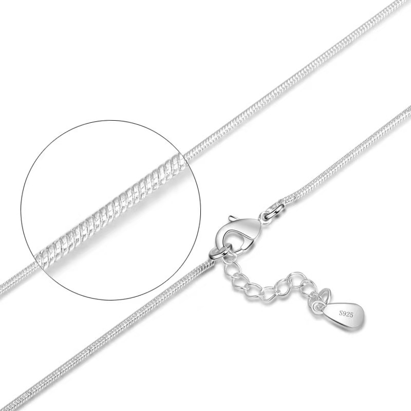 Snake bone chain 45cm plated white k