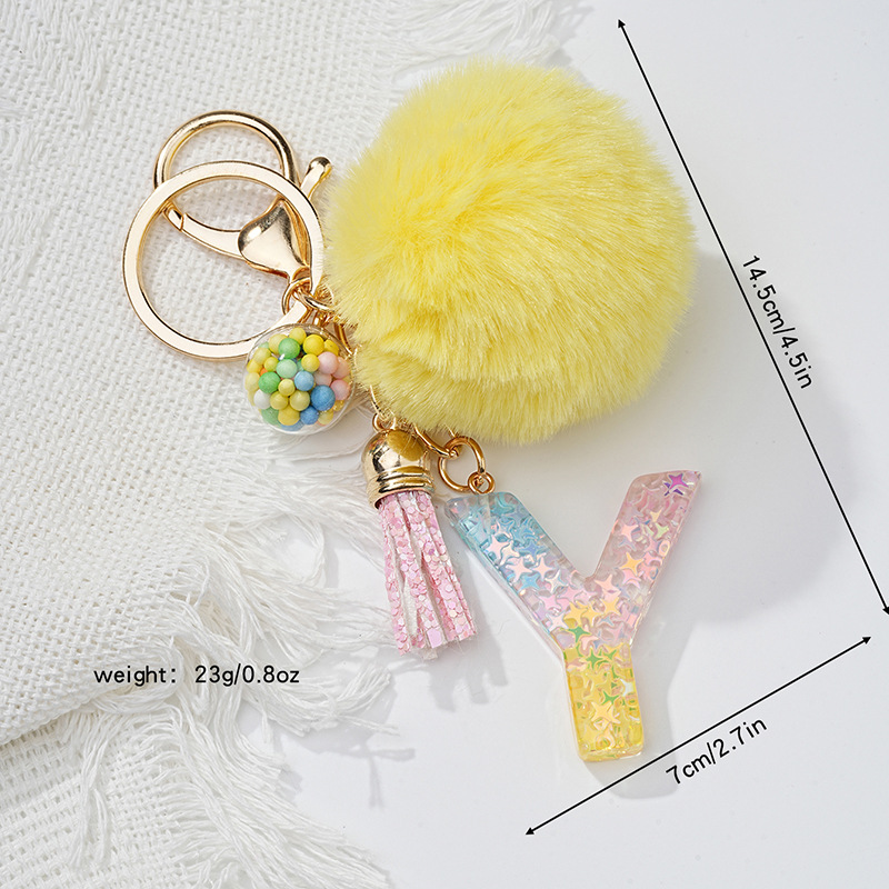 35g Weight Keychain Classification Cute Letter Resin Women's Keychain