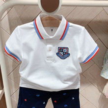 新款韩版童装国内专柜外贸尾单男童翻领短袖POLO衫T恤PCHAC2511M