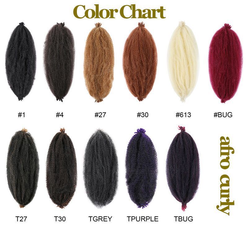 3X Afro Kinky Marley Bulk Hair 22 "Laterugas tres paquetes de fibra química pelucca trenzada