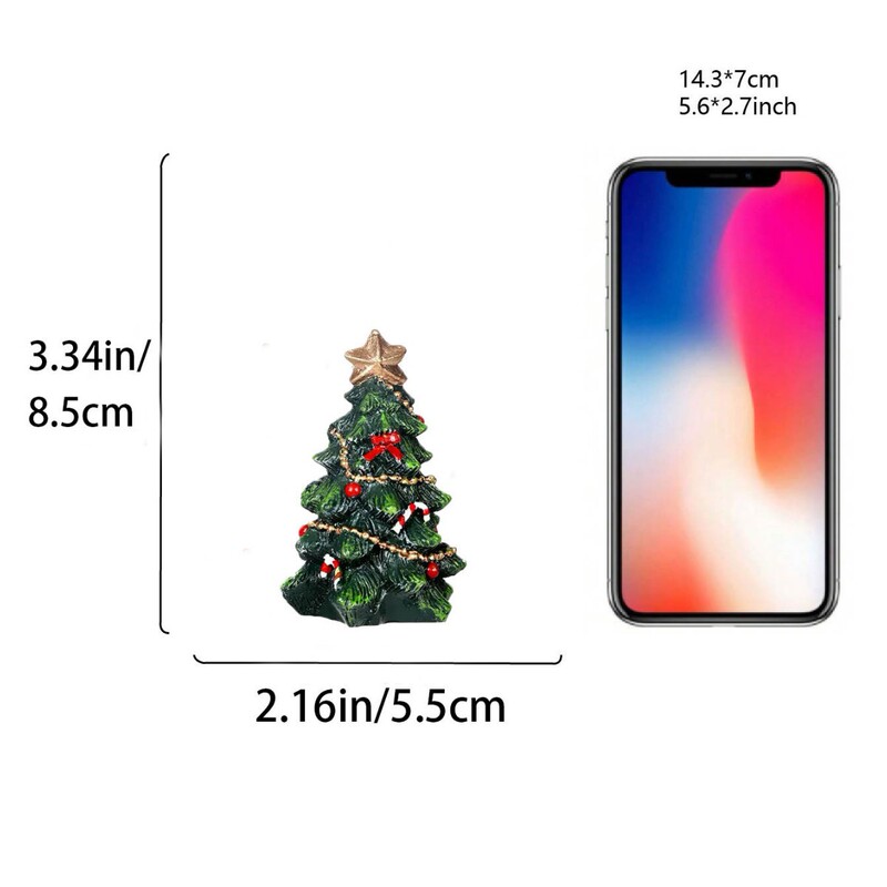 跨境新品 圣诞节装饰品 ins欧式树脂迷你圣诞树摆件 桌面派对装饰|undefined