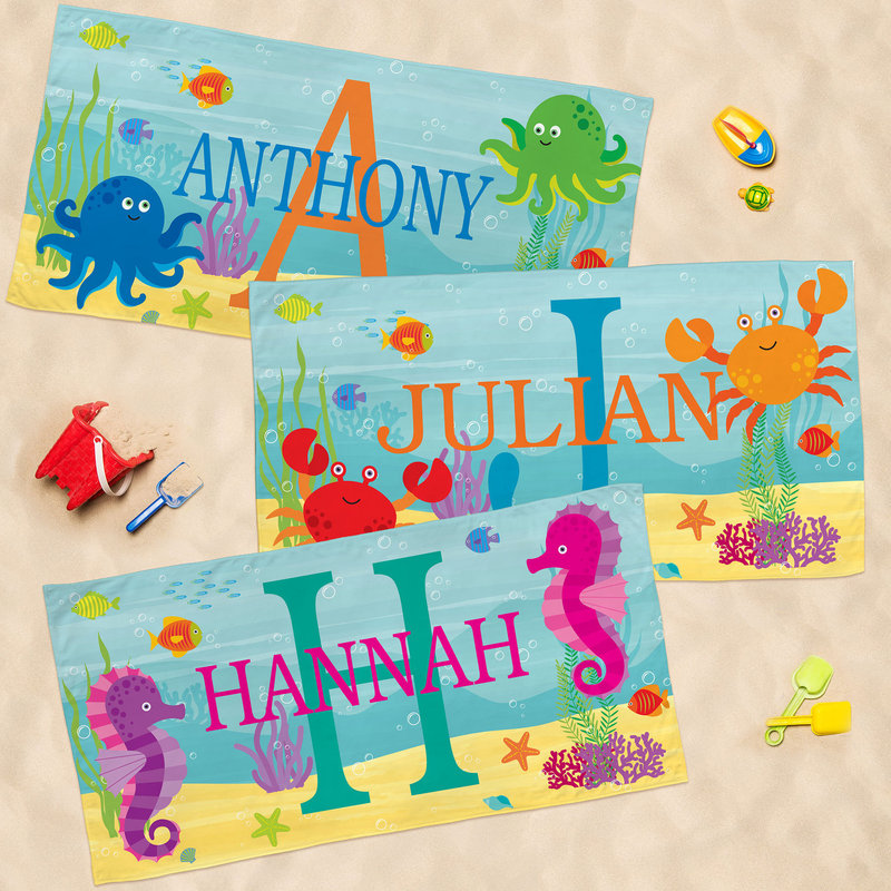 Etsy's Popular Personalized Children's Beach Towel with Fun Beach Designs, a Gift for Girls or Boys Etsy's Popular Personalized Children's Beach Towel with Fun Beach Designs, a Gift for Girls or Boys