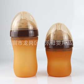 厂家超宽广口径纳米银硅胶奶瓶抗菌抑菌新生儿配吸管180270ml