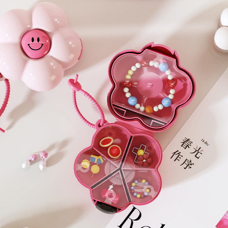 Nagasawa Flower Mini Estuche de medicina portátil para separar la caja de almacenamiento de joyas de viaje Pendientes Collar Joyería de almacenamiento artefacto