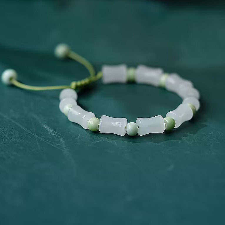 New imitation White Jade bamboo bracelet original preparation hand rope college entrance examination ashore bracelet student jewelry live drainage gift New imitation White Jade bamboo bracelet original preparation hand rope college entrance examination ashore bracelet student jewelry live drainage gift