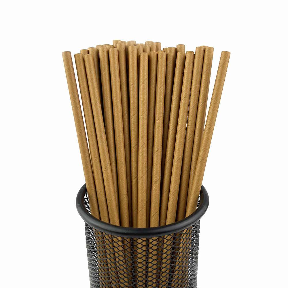 Gran cantidad en stock al por mayor paja de papel desechable paja de papel degradable color sólido paja blanco y negro