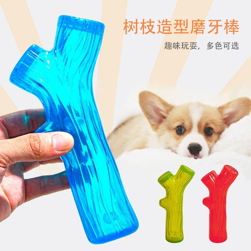 Прозрачная ветка дерева, игрушка для домашних животных, шлифовка и жевание зубов собаки, интерактивная палочка для прорезывания зубов, звуковая ветка, скрипучая игрушка, производитель