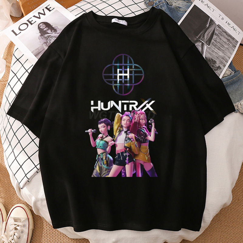 狩魔女グループ周辺プリントラウンドネック半袖外国貿易夏カジュアルスポーツトップスルーズTシャツヨーロッパとアメリカのトレンド|undefined