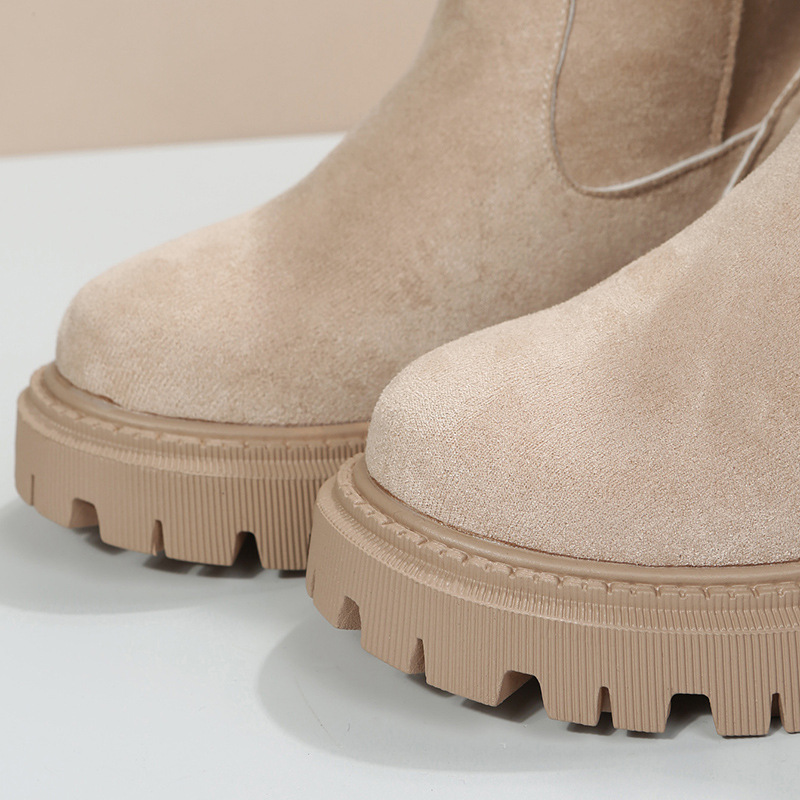 Snowboots dames suède korte winterlaarzen met bontvoering_voghion.com