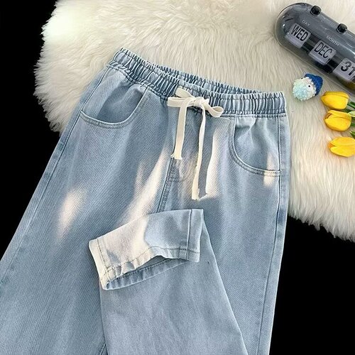 Jeans for Southeast Asian Spring and Autumn Seasons, Floor-Length Men's American Street Style Casual Pants, Loose Straight Leg Long Pants